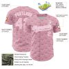 Custom Light Pink White 3D Pattern Design Animal Cat Authentic Baseball Jersey - Image 3