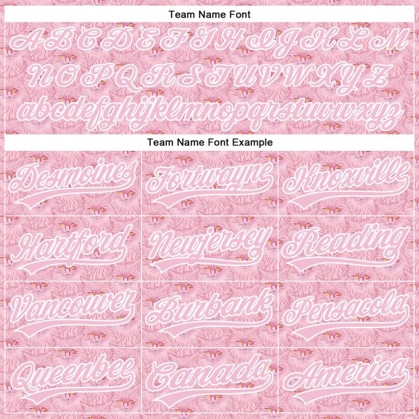 Custom Light Pink White 3D Pattern Design Animal Cat Authentic Baseball Jersey - Image 4