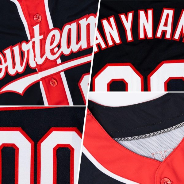 Custom Midnight Green White-Gold 3 Colors Arm Shapes Authentic Baseball Jersey - Image 2