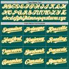 Custom Midnight Green White-Gold 3 Colors Arm Shapes Authentic Baseball Jersey - Image 5