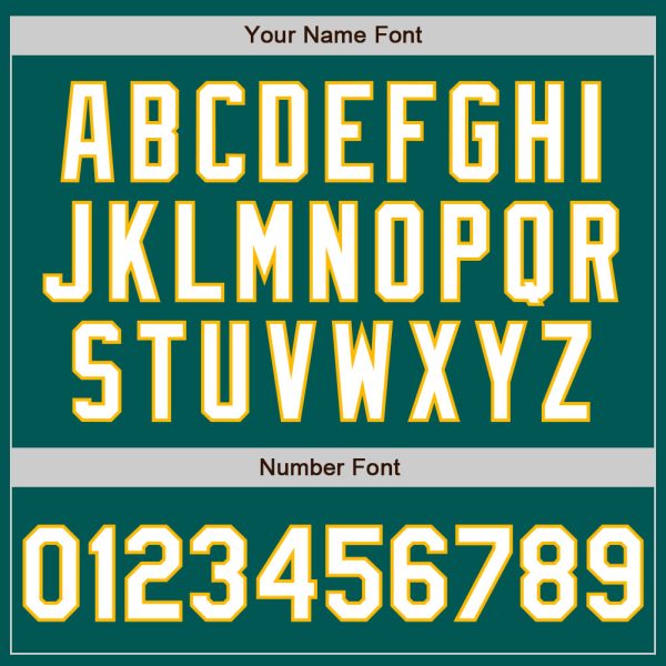 Custom Midnight Green White-Gold 3 Colors Arm Shapes Authentic Baseball Jersey - Image 6
