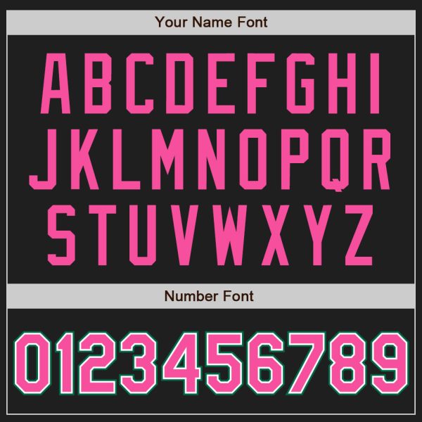 Custom Black Pink Pinstripe Pink-Kelly Green Authentic Baseball Jersey - Image 5
