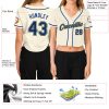 Custom Women's Cream Royal-Gold V-Neck Cropped Baseball Jersey - Image 3