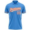 Custom Powder Blue White-Orange Performance Vapor Golf Polo Shirt - Image 2