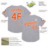 Custom Gray Orange-White Mesh Authentic Throwback Baseball Jersey - Image 3