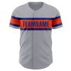 Custom Gray Royal-Orange Authentic Baseball Jersey - Image 2
