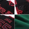 Custom Kelly Green Pink-White Bomber Full-Snap Varsity Letterman Jacket - Image 2