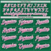 Custom Kelly Green Pink-White Bomber Full-Snap Varsity Letterman Jacket - Image 4