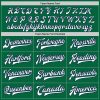 Custom Kelly Green White-Navy Bomber Full-Snap Varsity Letterman Jacket - Image 4