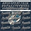 Custom Navy Black-White Guitar Rock Star Music Festival 3D Pattern Design Bomber Full-Snap Varsity Letterman Jacket - Image 4