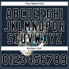 Custom Navy Black-White Guitar Rock Star Music Festival 3D Pattern Design Bomber Full-Snap Varsity Letterman Jacket - Image 5