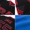 Custom Powder Blue Gray-Black Bomber Full-Snap Varsity Letterman Two Tone Jacket - Image 2