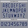 Custom Gray Navy-White Bomber Full-Snap Varsity Letterman Hoodie Jacket - Image 5