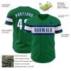 Custom Kelly Green White-Royal Authentic Baseball Jersey - Image 3