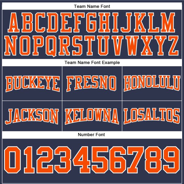 Custom Stitched Navy Orange-White Football Pullover Sweatshirt Hoodie - Image 3