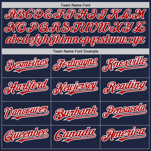Custom Navy White-Red Authentic Baseball Jersey - Image 4