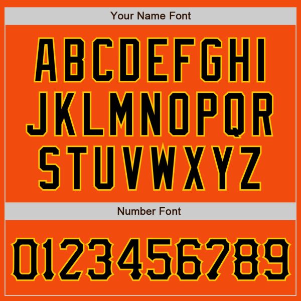 Custom Orange Gold Pinstripe Black-Gold Authentic Baseball Jersey - Image 4