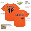 Custom Orange Brown-White Mesh Authentic Throwback Baseball Jersey - Image 3