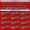 Custom Red Black Pinstripe Gray Authentic Baseball Jersey - Image 4
