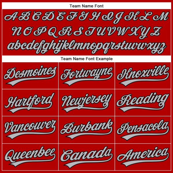 Custom Red Black Pinstripe Gray Authentic Baseball Jersey - Image 4