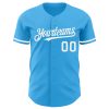 Custom Sky Blue White Authentic Baseball Jersey - Image 2