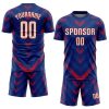 Custom Royal Cream-Red Sublimation Soccer Uniform Jersey - Image 2
