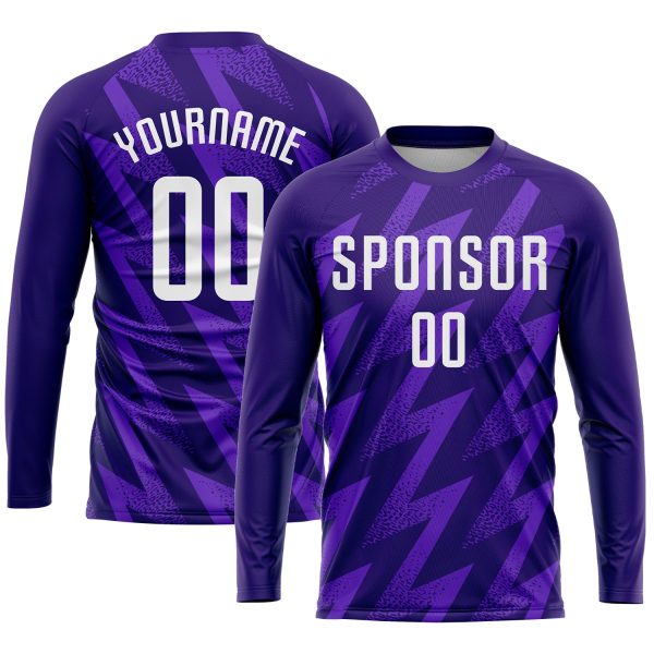 Custom Purple White Sublimation Soccer Uniform Jersey - Image 3