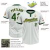 Custom White Green Pinstripe Old Gold Two-Button Unisex Softball Jersey - Image 3