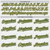 Custom White Green Pinstripe Old Gold Two-Button Unisex Softball Jersey - Image 4