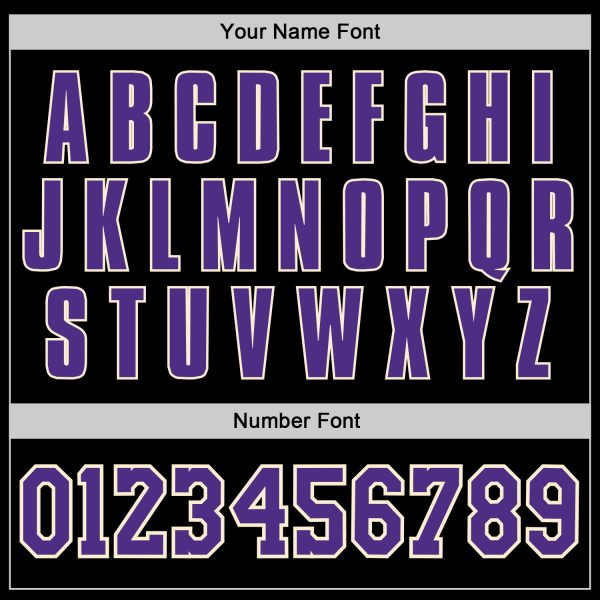 Custom Black Purple-White Authentic Baseball Jersey - Image 5