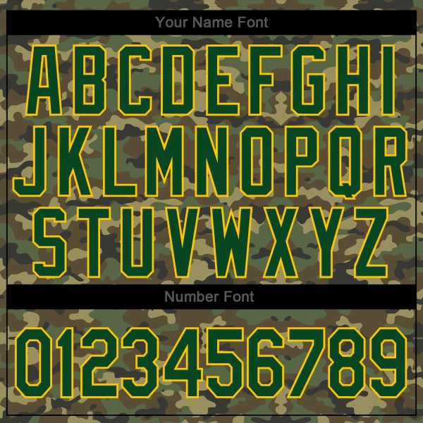 Custom Camo Green-Gold Authentic Salute To Service Baseball Jersey - Image 5