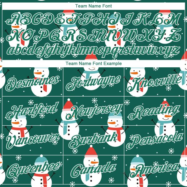 Custom Kelly Green Kelly Green-White Christmas 3D Performance T-Shirt - Image 3