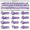 Custom White Purple Pinstripe Purple-Gray Authentic Baseball Jersey - Image 4